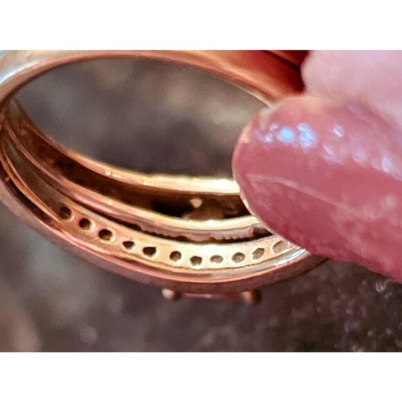 Frederick Goldman 10K rose gold black diamond wedding set princess cut - Picture 4 of 6